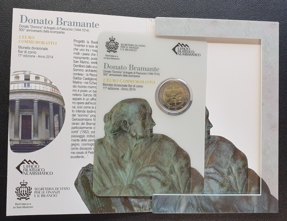 San Marino 2 Euro 2014 - Donato Bramante - Original im Blister OVP   