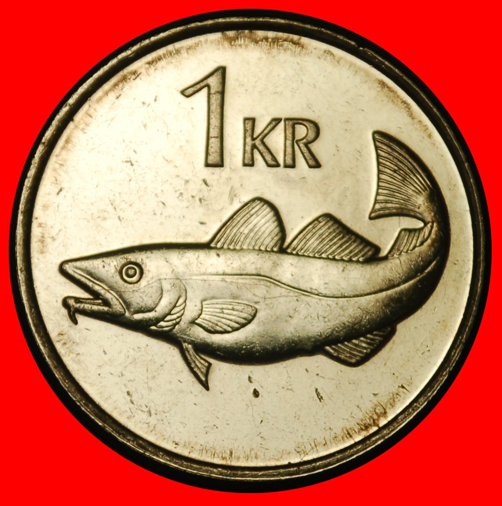 Ⰺ GREAT BRITAIN (1989-2011): ICELAND ★ 1 CROWN 2006 CODFISH UNC!★LOW START ★ NO RESERVE!