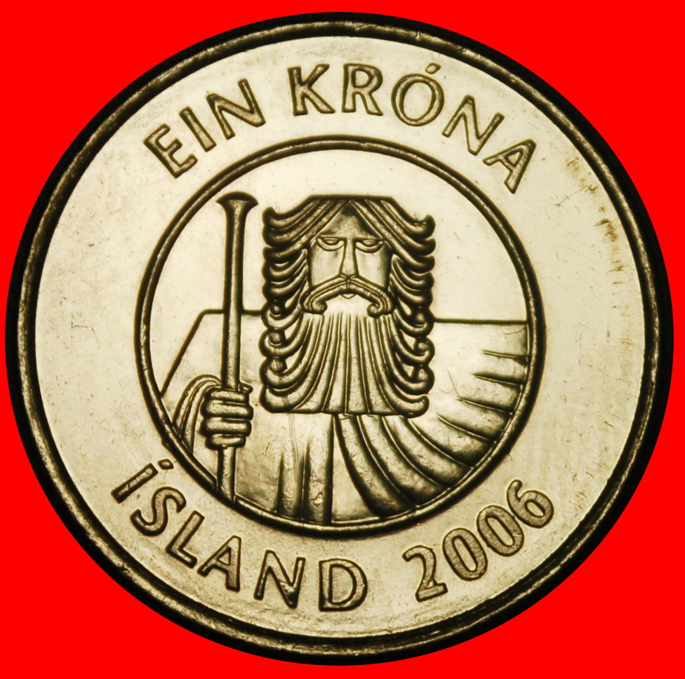  Ⰺ GREAT BRITAIN (1989-2011): ICELAND ★ 1 CROWN 2006 CODFISH UNC!★LOW START ★ NO RESERVE!   