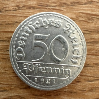  Weimarer Republik 50 Pfennig 1921 D VZ   