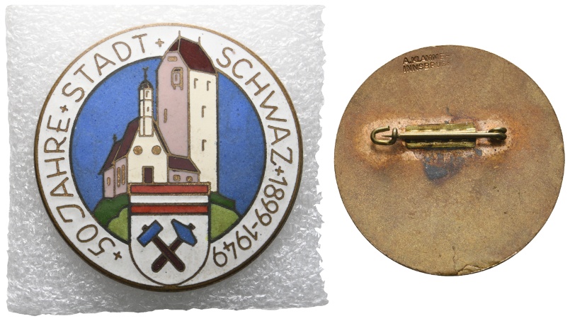  Medaille 1949; 50 Jahre Stadt Schwaz; 22,30 g; Ø 45,06 mm   