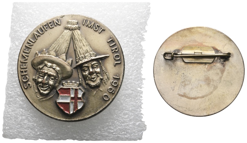  Medaille 1960; Abzeichen; Schemenlaufen Imst Tirol; unedel; 24,13 g; Ø 40,24 mm   