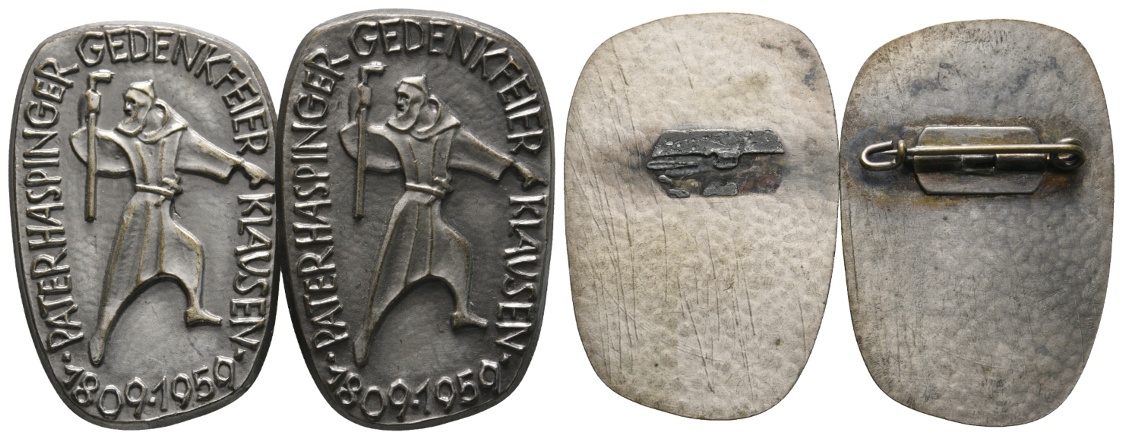  Medaille 2x; 150 Jahre Paterhaspinger Gedenkfeier Klausen; unedel, 1x mit- 1x ohne Nadel   