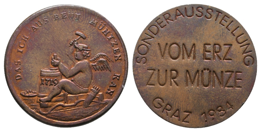  Medaille 1984; Sonderausstellung vom Erz zur Münze Graz; unedel; 9,64 g; Ø 29,07 mm   