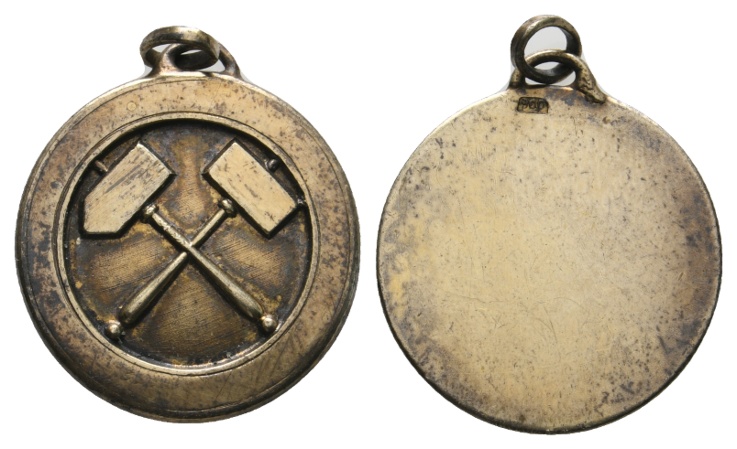  Medaille; Bergbau; gehenkelt; unedel; 4,85 g; Ø 22,07 mm   