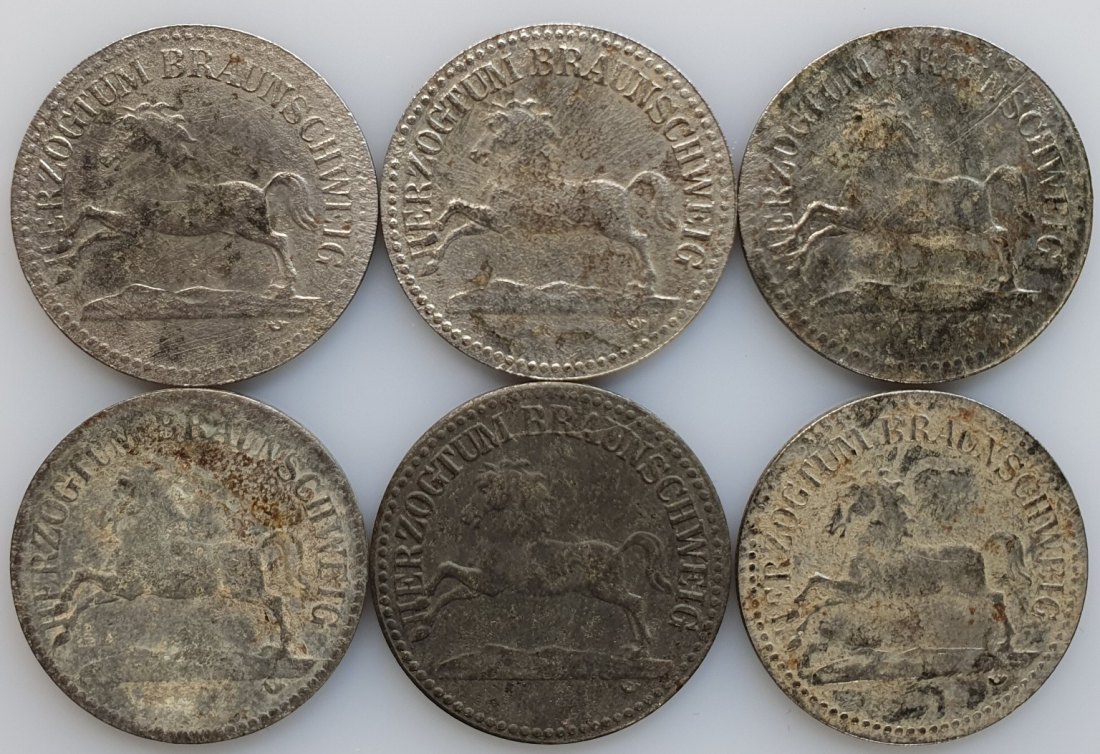  BRAUNSCHWEIG: KRIEGSNOTGELD: 50 Pfennig 1918 / HERZOGTUM 6 Münzen Konvolut #4   