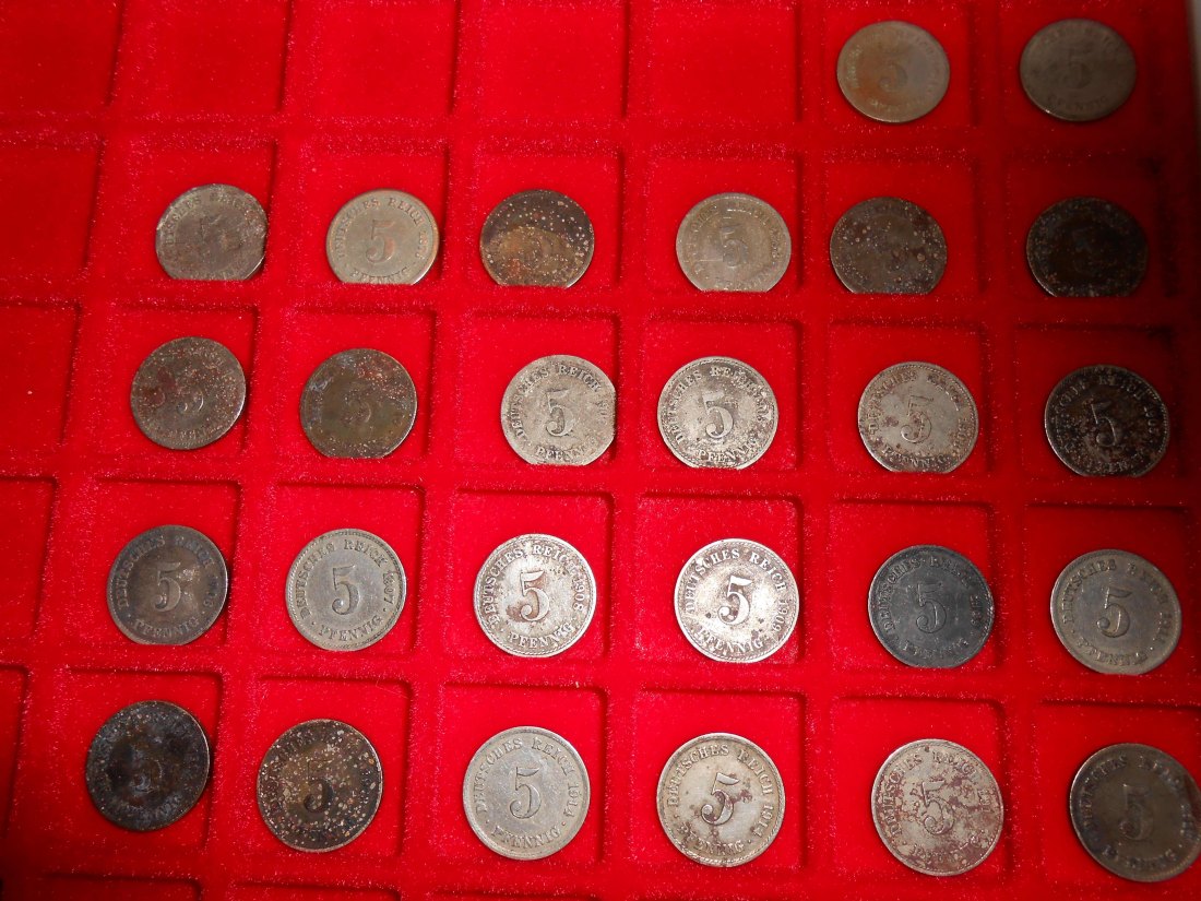 C44.°° Deutsches Kaiserreich, 26er Lot, 5 Pfennig 1874-1915