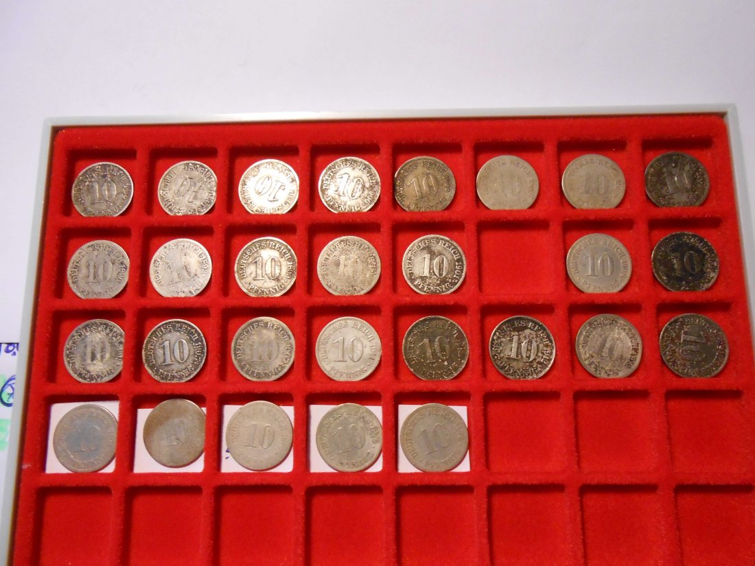 C45.°° Deutsches Kaiserreich, 28er Lot, 10 Pfennig 1873-1913