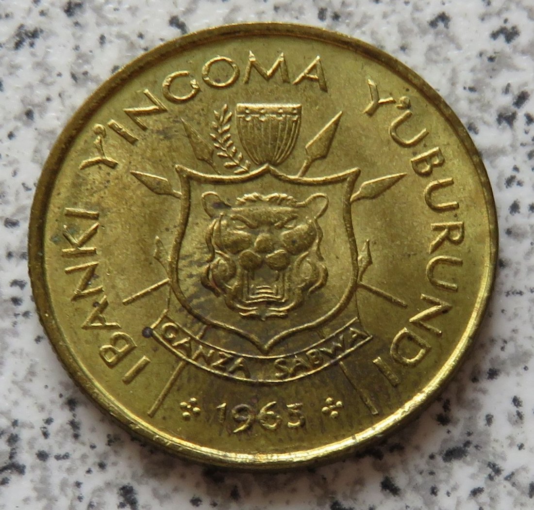  Burundi 1 Franc 1965 / Ruanda 1 Franc 1965   
