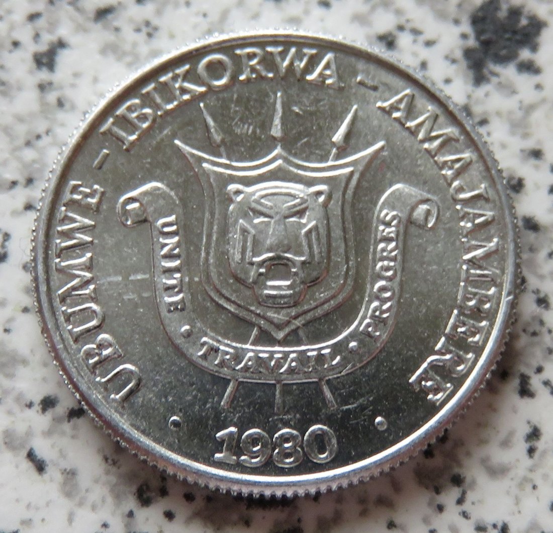  Burundi 1 Franc 1980 / Ruanda 1 Franc 1980   