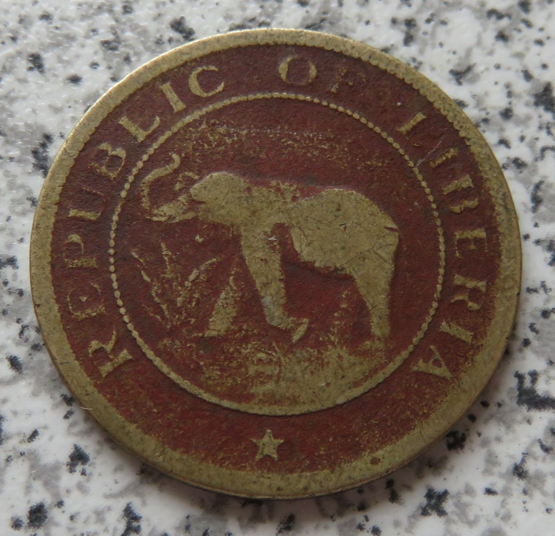  Liberia 1 Cent 1937, Belegstück   