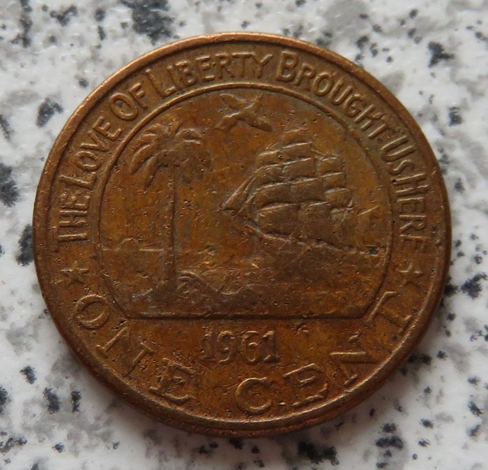  Liberia 1 Cent 1961, Belegstück   