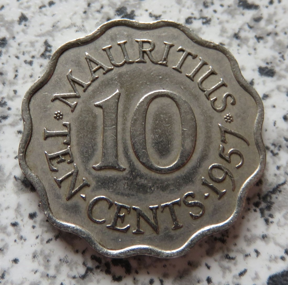  Mauritius 10 Cents 1957   