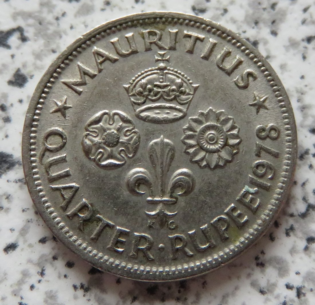  Mauritius Quarter Rupee 1978 / Mauritius 1/4 Rupee 1978   
