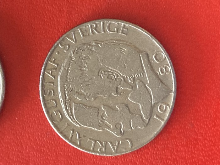  Münze Münzen Umlaufmünze Schweden 1 Krone 1980   