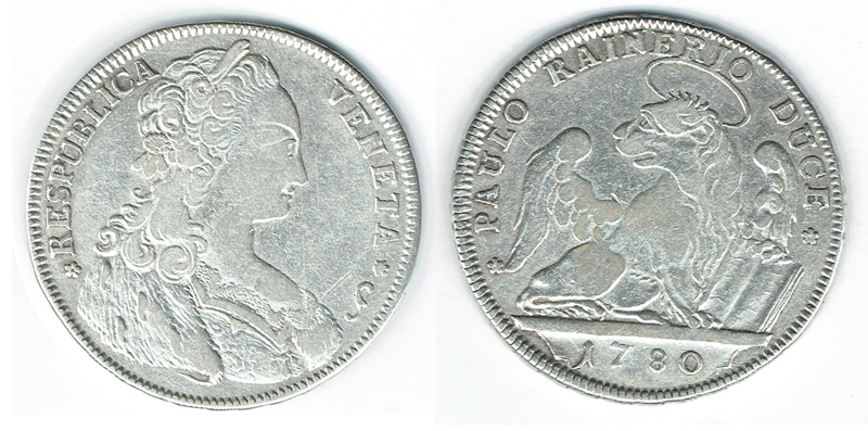  SZAIVERT EUROPA ITALIEN REPUBLIK VENEDIG RESPUBLICA VENETA 1/2 TALLERO 1780   