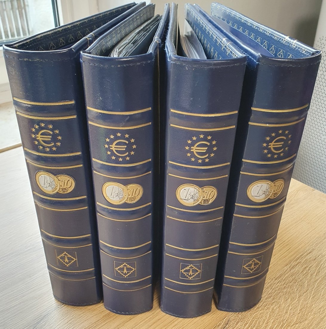  Leuchtturm Euro Münzsammel Album Vista System 4 Stück teils mit Münzblätter   