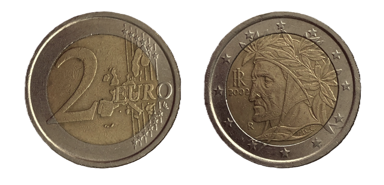  1.2 - 2 Euro Italien - 2002 - Umlaufmünze - Dante -   