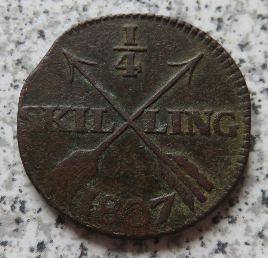  Schweden 1/4 Skilling 1807   