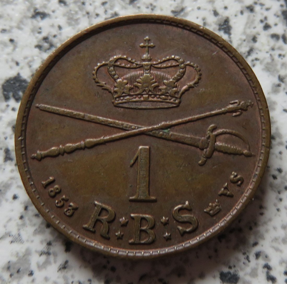 Dänemark 1 Rigsbankskilling 1853, besser   