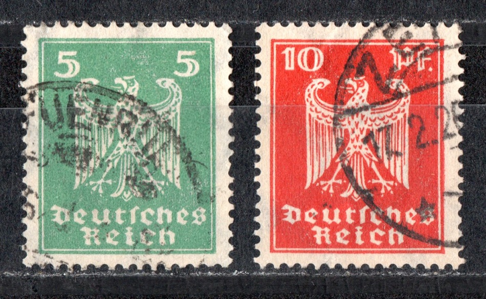 Dt. Reich 1923/24 Mi. 356+357 Echt gelaufen / siehe scan