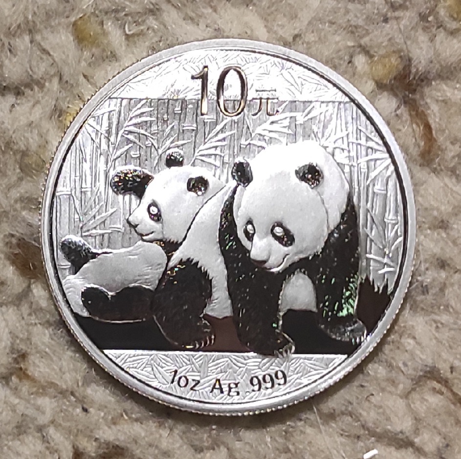  China 10 Yuan 2010, 1 OZ SILBER, Panda   