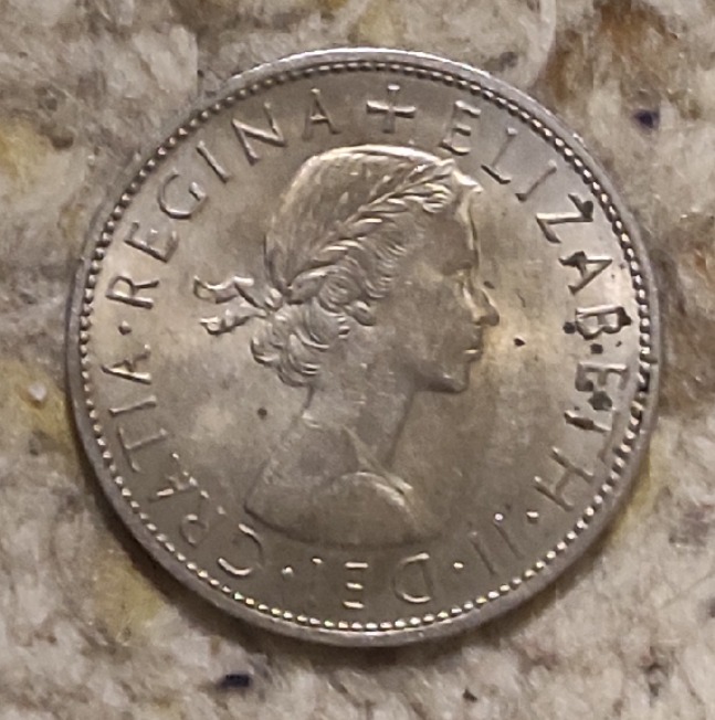  Großbritannien 1/2 Crown 1967, Elizabeth II., Pfund Sterling (Vordezimal)   