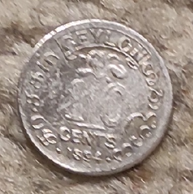  Ceylon 10 Cents 1894,SILBER, Königin Victoria   