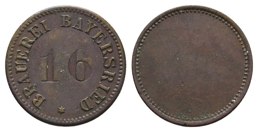 Bayern; Bayersried; Brauerei Bayersried; Kontrollnr: 16; Menzel 1602.1   