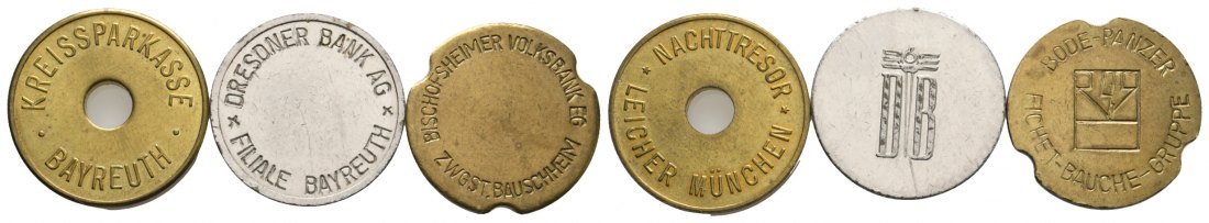  Bayern; Bayreuth; Kreissparkasse/Dresdner Bank/Volksbank; Nachttresor/Marken (3 Stück); Menzel -   