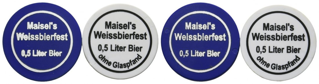  Bayern; Bayreuth; Maisel's Weissbierfest 0,5 Liter Bier (2 Marken); Menzel 1643.1 (vgl.1643)   