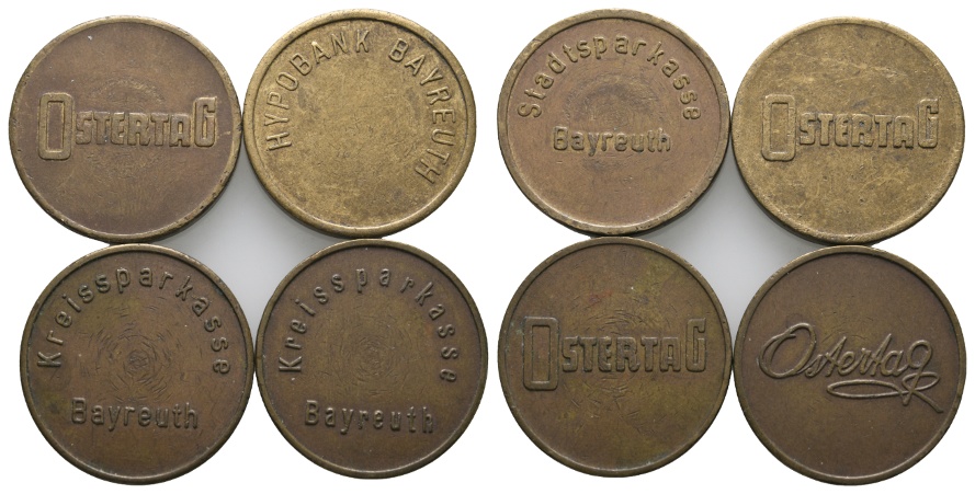  Bayern; Bayreuth; Stadsparkasse/Hypobank/Kreissparkasse; Nachttresor/Marken (4 Stück); Menzel -   