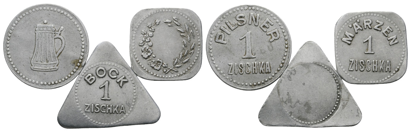  Bayern; Bayreuth; Zischka; 3 Biermarken; Menzel 1649   