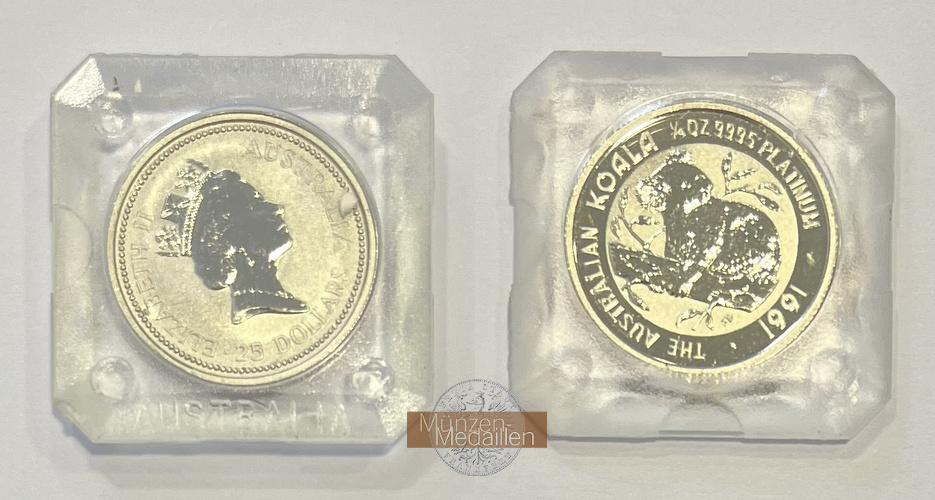 Australien MM-Frankfurt KM#147 Feingewicht: 7,7g Platinum 25 Dollars (Koala) 1991 