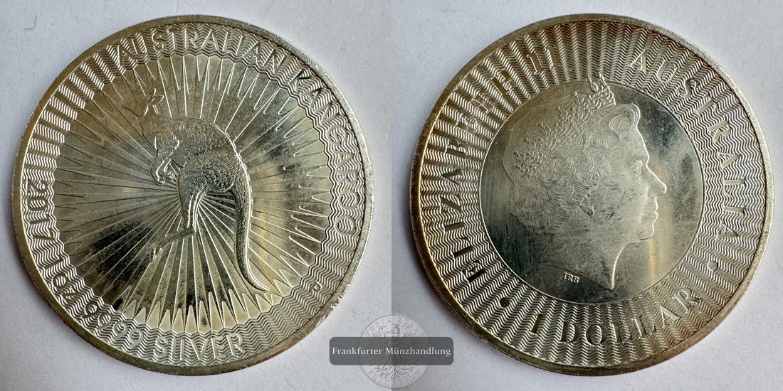  Australien 1 Dollar 2017 (2016-19) Kangaroo FM-Frankfurt KM#3234 Feinsilber: 31,06g   