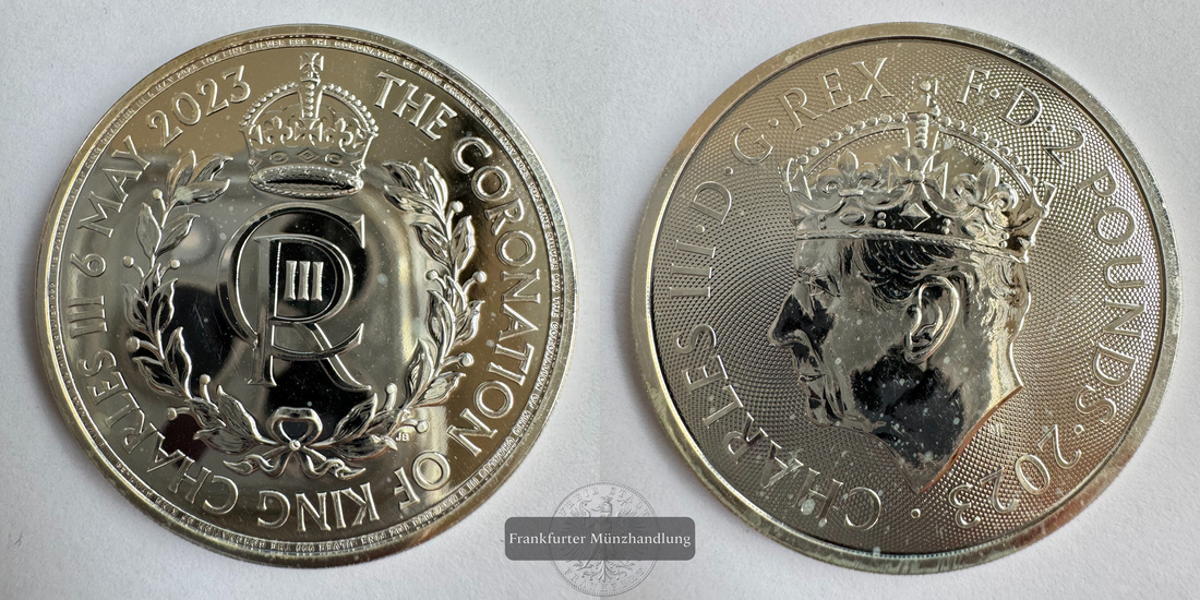 UK 2 Pounds Charles III (Coronation) 2023 FM-Frankfurt N#370269 Feinsilber: 31,2g   