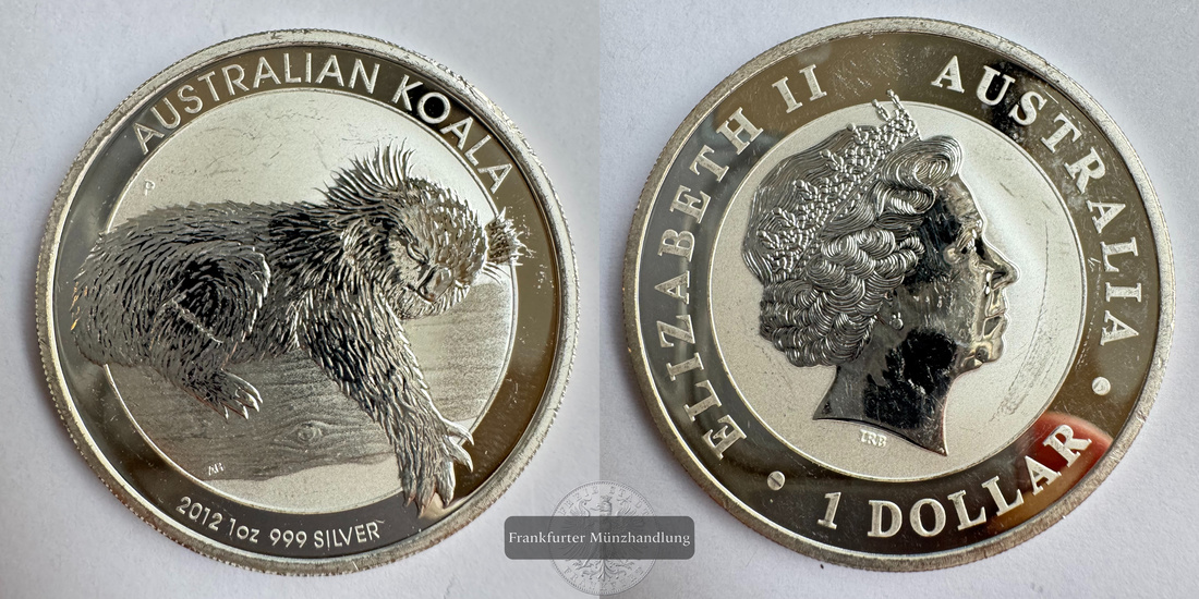 Australien 1 Dollar 2012 Koala FM-Frankfurt KM#1840 Feinsilber: 31,1g   