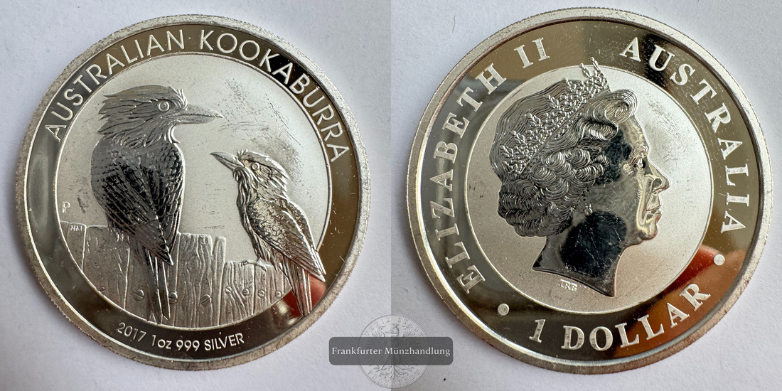  Australien 1 Dollar 2017 Kookaburra KM#2781 FM-Frankfurt Feinsilber: 31,06g   