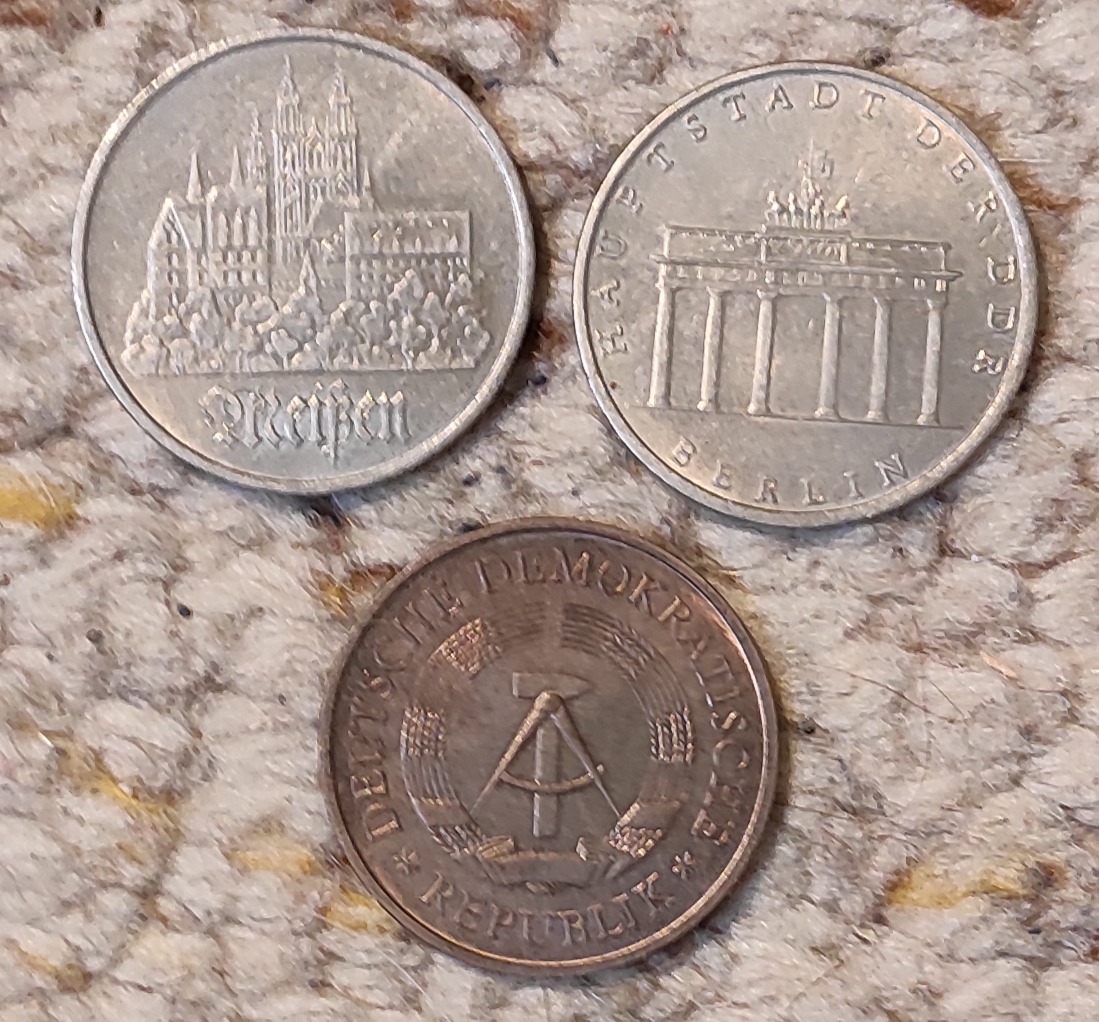  DDR kleines Münzlot mit 3 Münzen   
