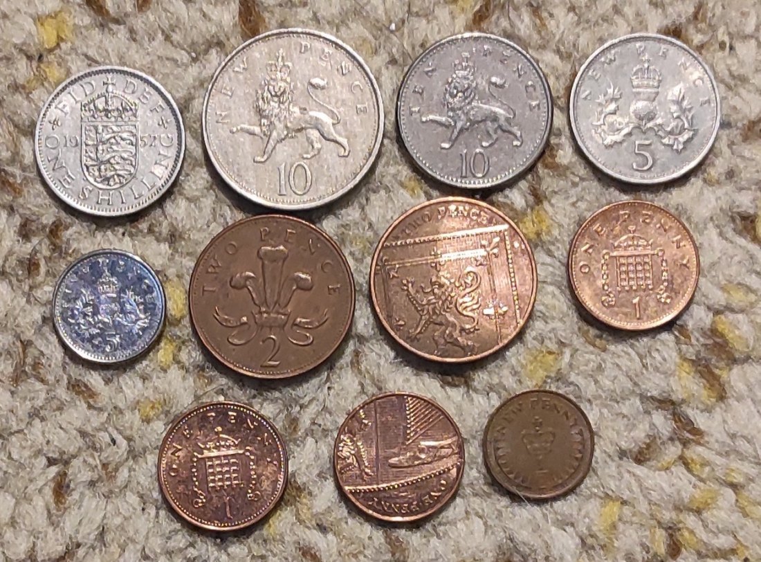  Set 040: Großbritannien Münzlot mit 17 verschiedenen Münzen   