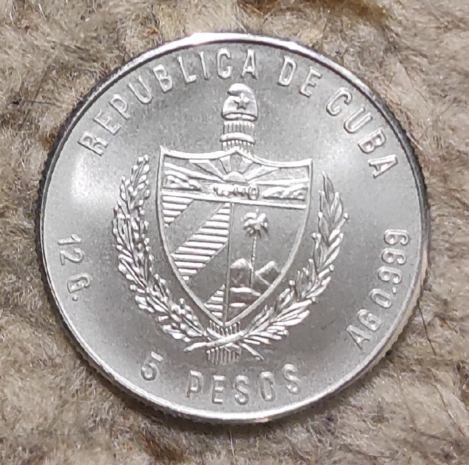  Kuba 5 Pesos 1981, SILBER, Welternährungstag - Zuckerrohr   