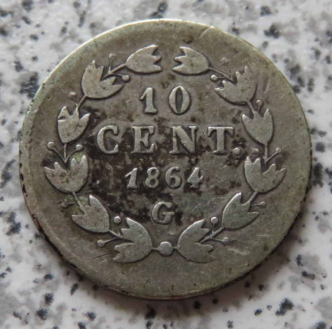  Mexiko 10 Centavos 1864 G, Auflage ca. 45.000, sehr selten   