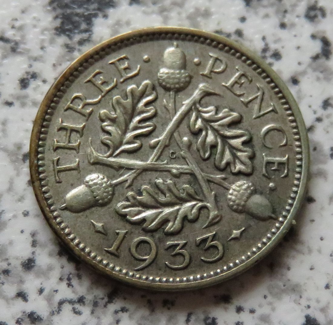  Großbritannien 3 Pence 1933   