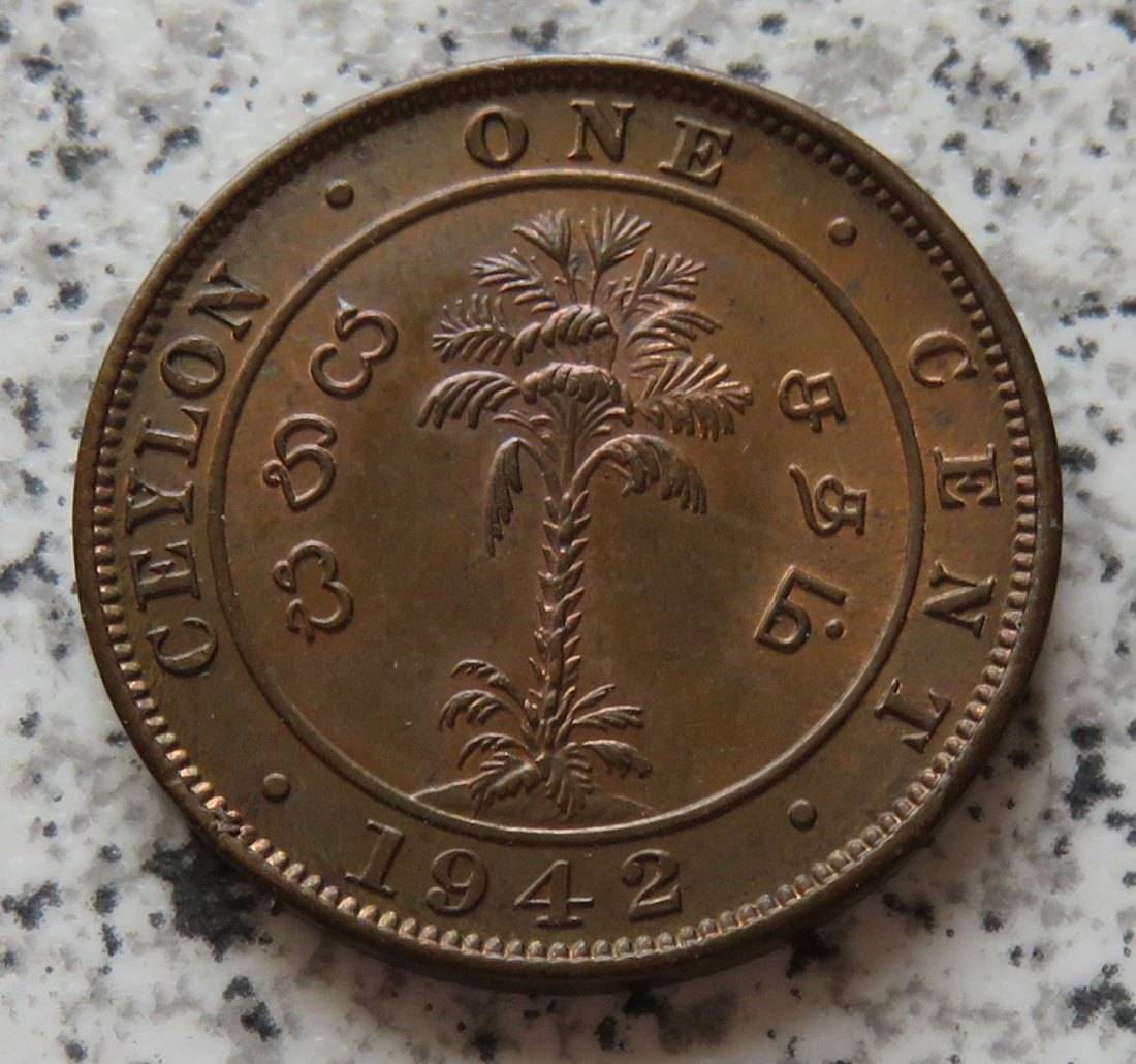  Ceylon 1 Cent 1942   