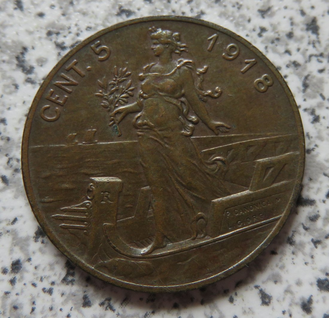 Italien 5 Centesimi 1918 R   