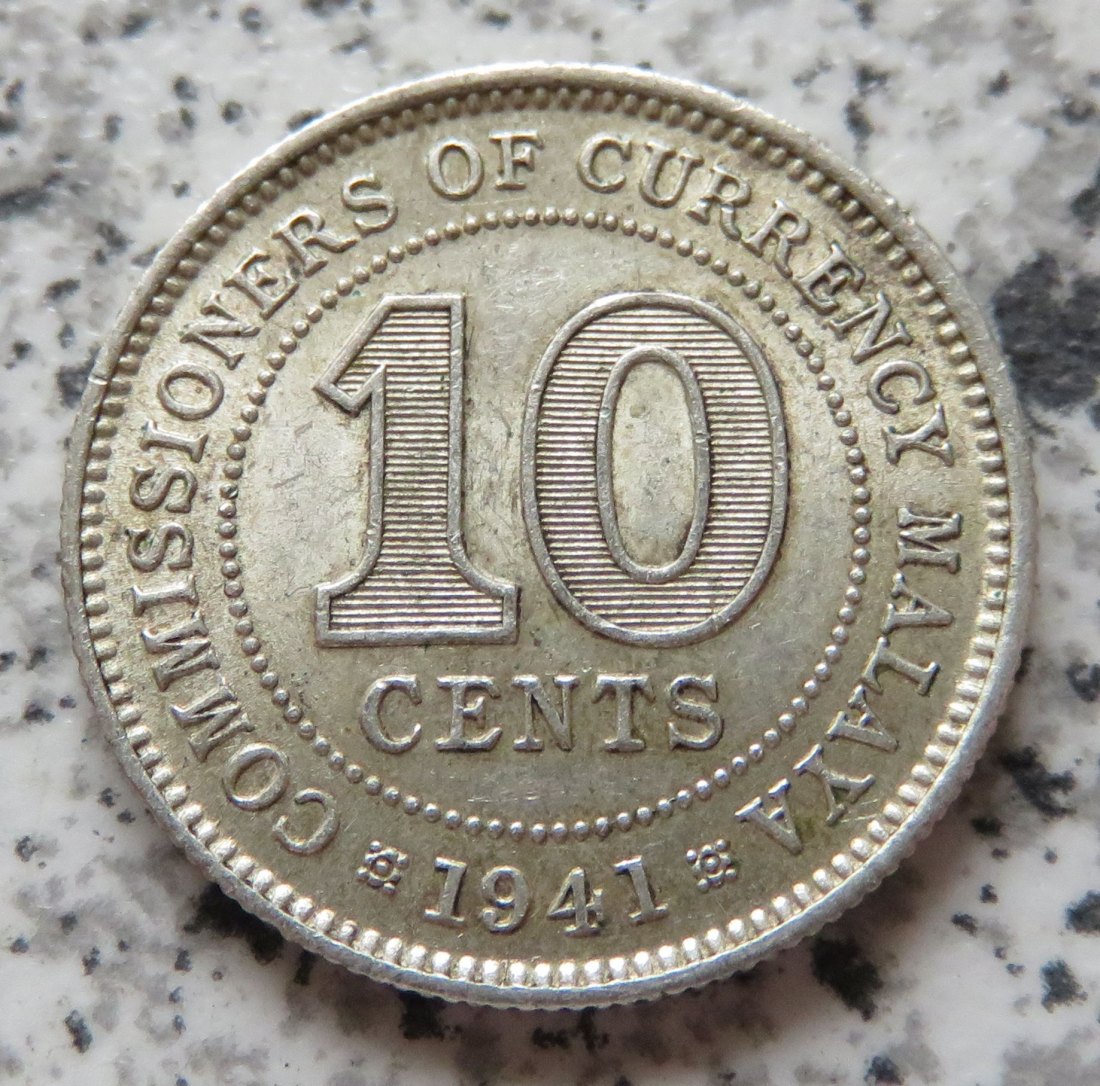  Malaysia 10 Cents 1941   