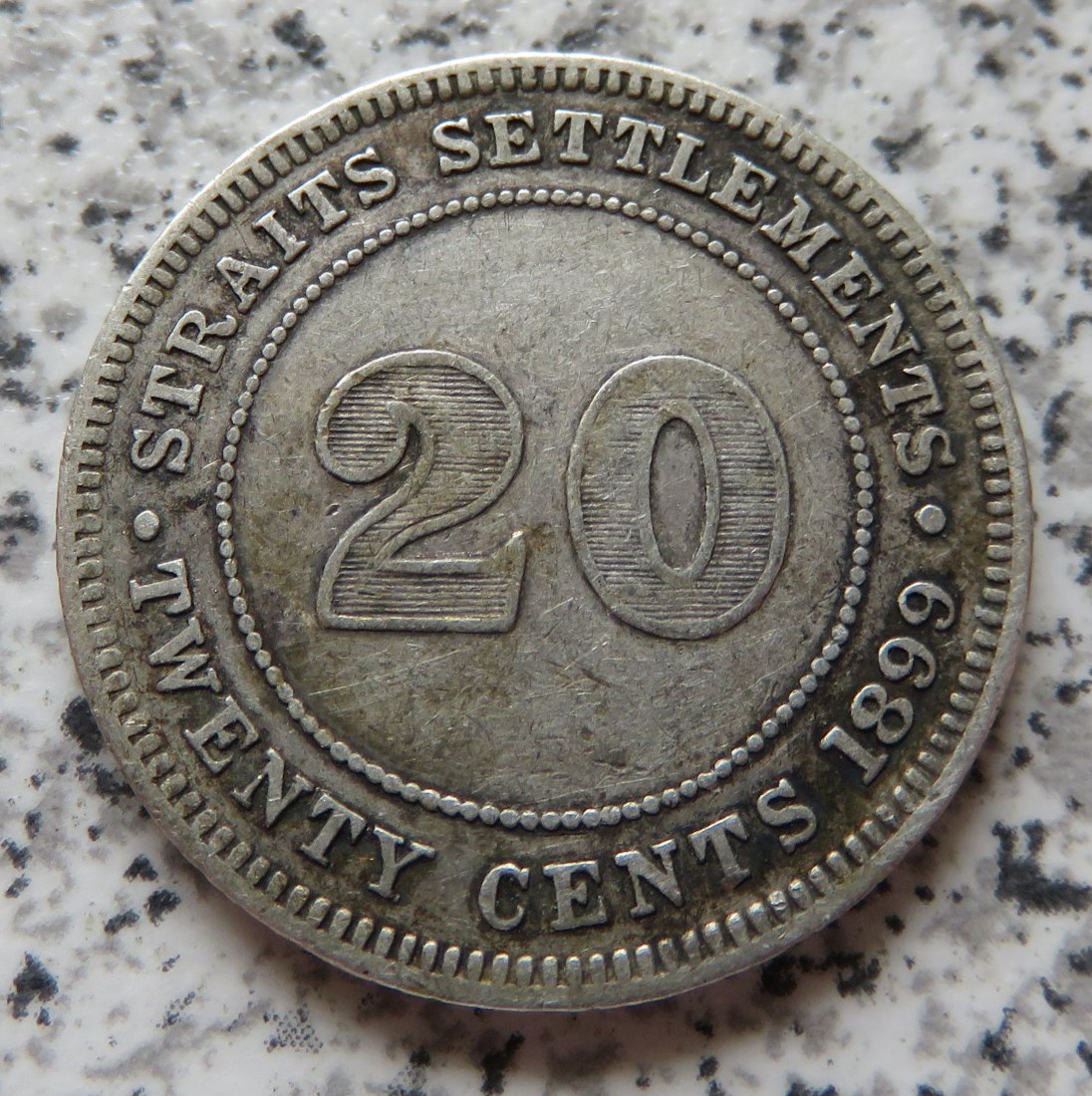  Straits Settlements 20 Cents 1899   