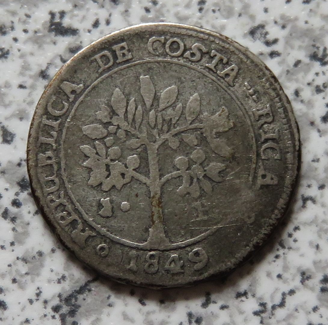  Costa Rica 1 Real 1849, sehr selten, Belegstück   