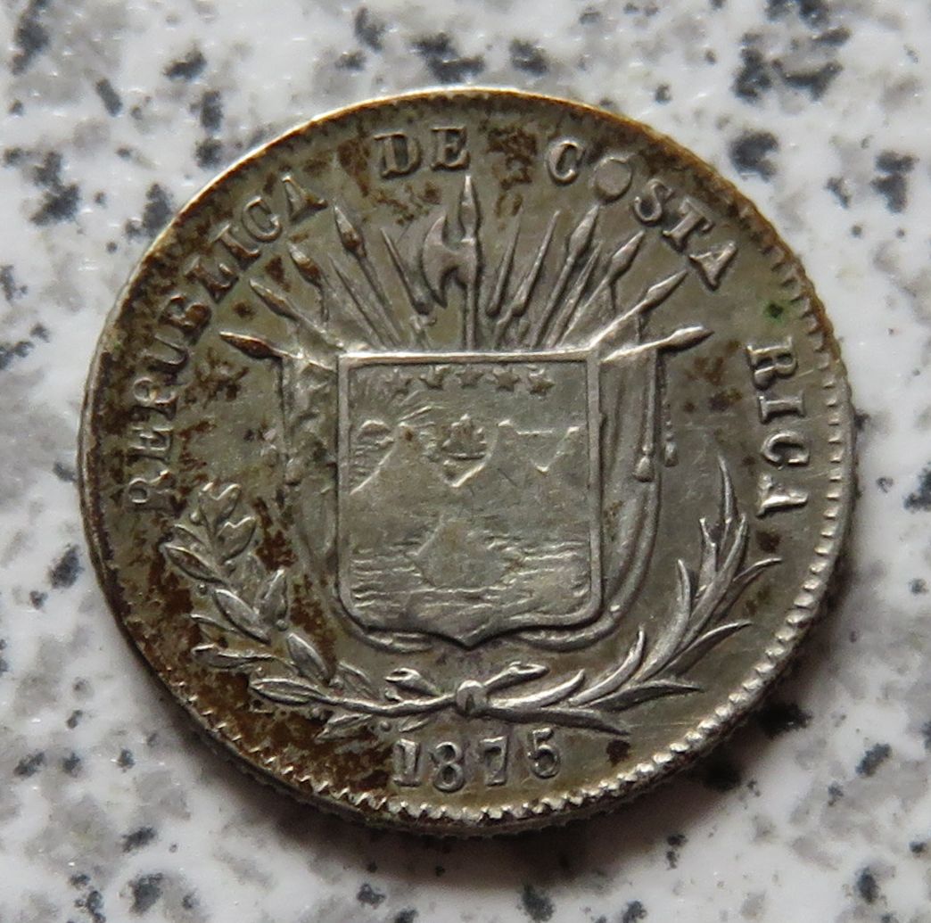  Costa Rica 5 Centavos 1875   
