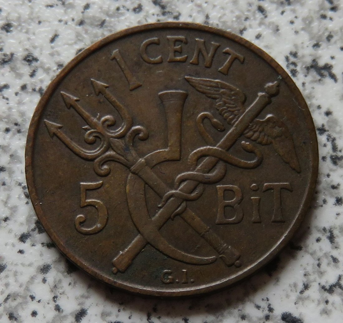  Dänisch Westindien 1 Cent / 5 Bit 1905   